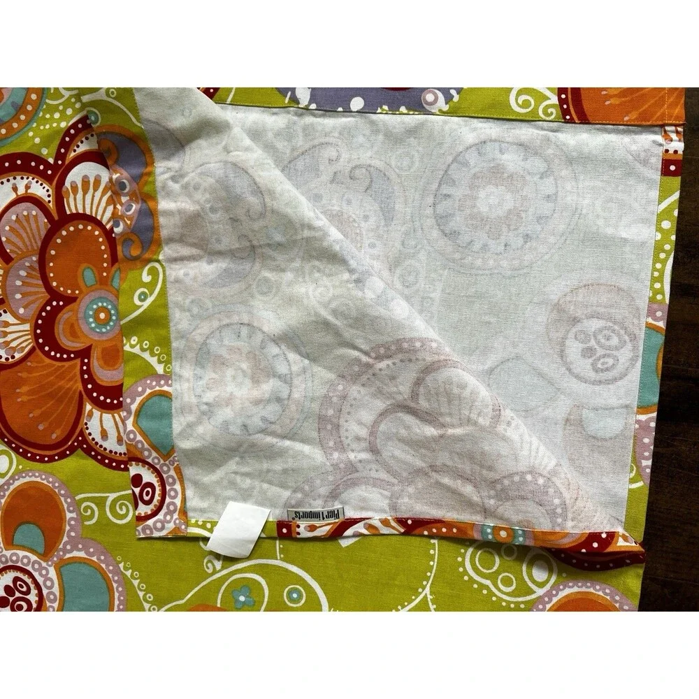 2 panels Pier 1 Imports Colorful Boho Cotton FLOWER Curtains Drape spring floral